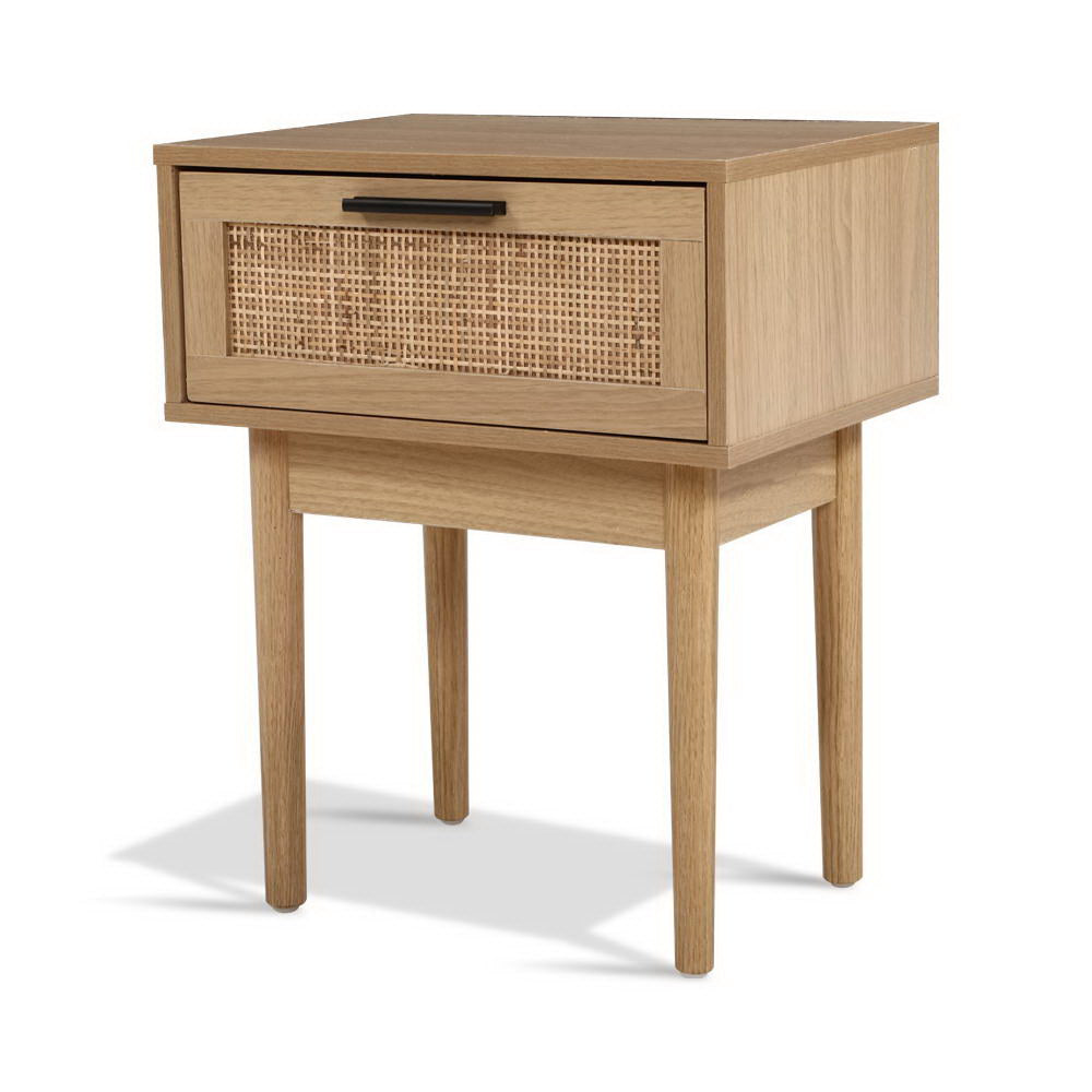 Artiss Bedside Tables Side Table Rattan Drawers Nightstand