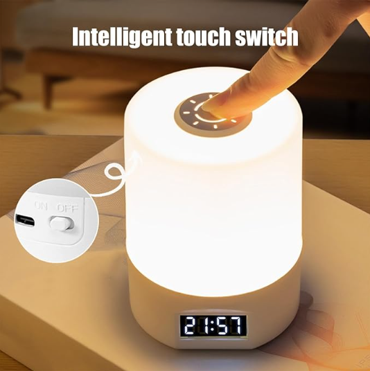 LED Lights, Night Light, Desk Lamp, Rechargeable Lighting, Three Color Change, Eye Protection, Lights for Bedroom, Desk, Bedside Table, Multi Color Temperature for Scenarios (White)