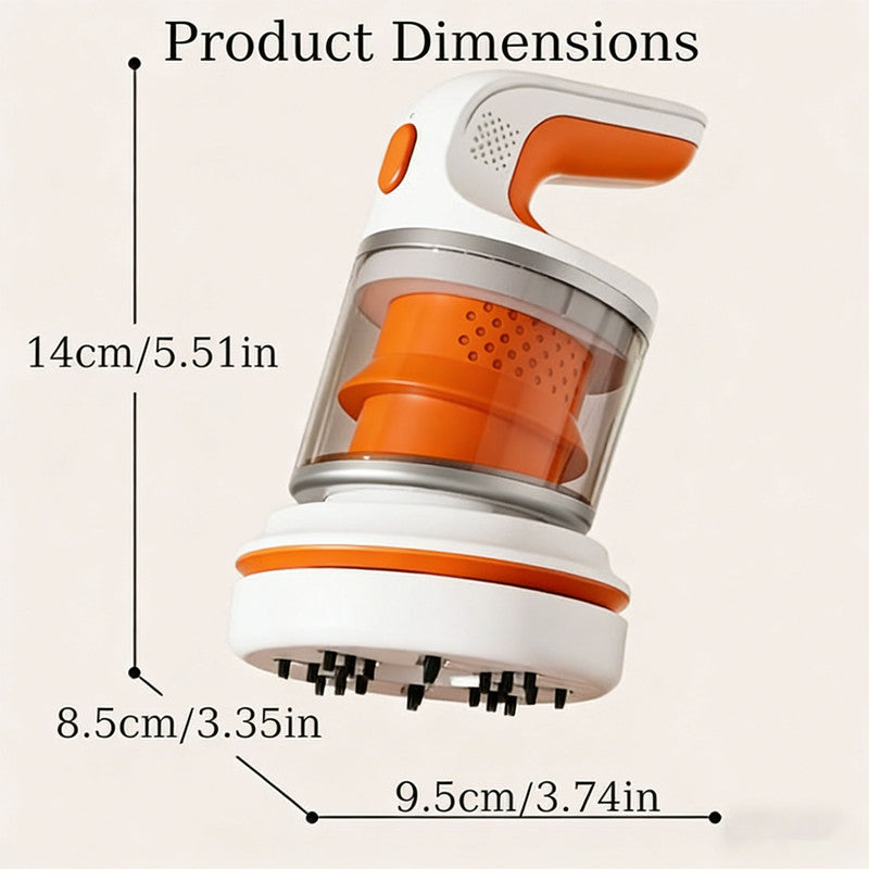 Desk Vacuum Cleaner, Type-c Rechargeable Mini Vacuum Cleaner - Cordless Desk with Flat Nozzle & Brush Attachment | for Keyboard Crumbs, Pet Hair, Paper Scraps （Orange）