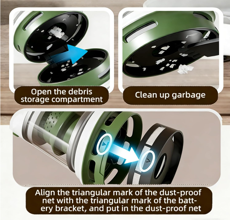 Desk Vacuum Cleaner, Type-c Rechargeable Mini Vacuum Cleaner - Cordless Desk with Flat Nozzle & Brush Attachment | for Keyboard Crumbs, Pet Hair, Paper Scraps （Orange）