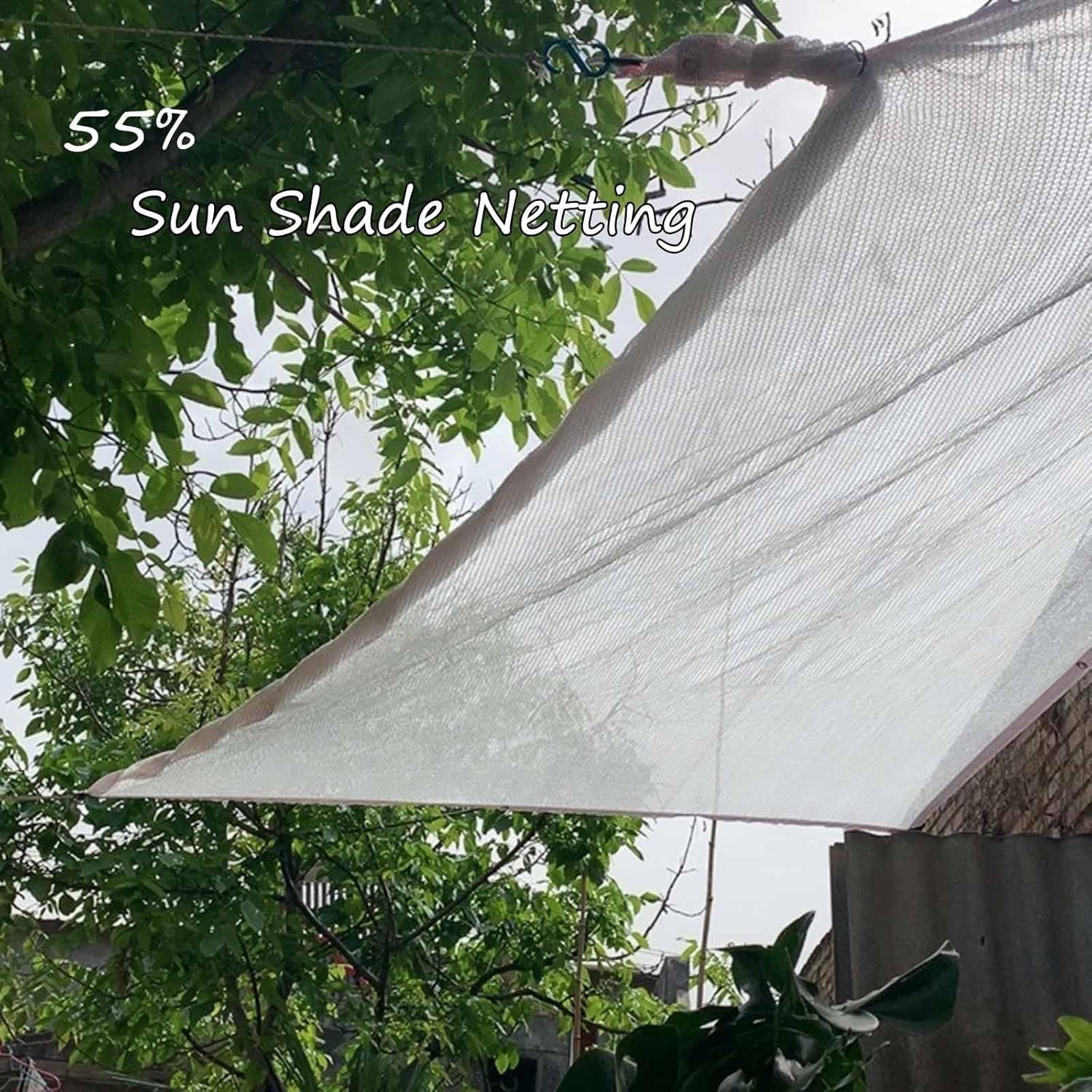 YAEGER White Shade Cloth 55% Garden Shade Net for Greenhouse Plants 10x10ft 10x20ft 13x23ft Outdoor Shade Garden Sun Shade Mesh Screen Cover for Patio Balcony Chicken Coops(10x10ft)