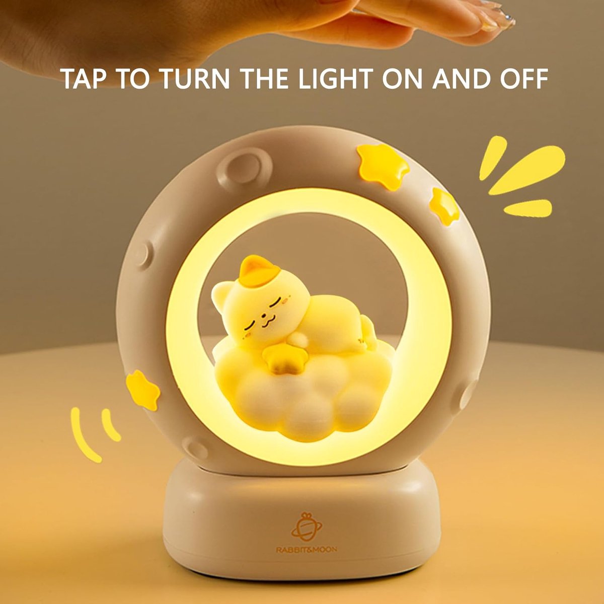 Night Light - Children's Night Light - Parents' Night Light - Rechargeable Desk Lamp - Bedside Cat Lamp - With Touch Sensor - With Dimming Function - A Perfect Gift for Girls and Kids (Cat)