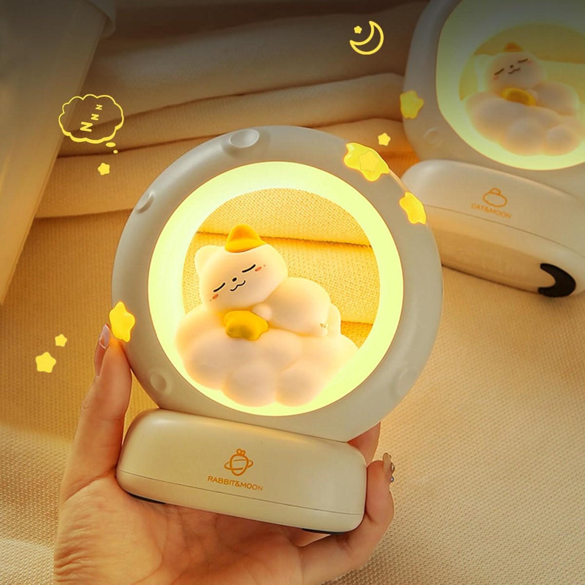 Night Light - Children's Night Light - Parents' Night Light - Rechargeable Desk Lamp - Bedside Cat Lamp - With Touch Sensor - With Dimming Function - A Perfect Gift for Girls and Kids (Cat)
