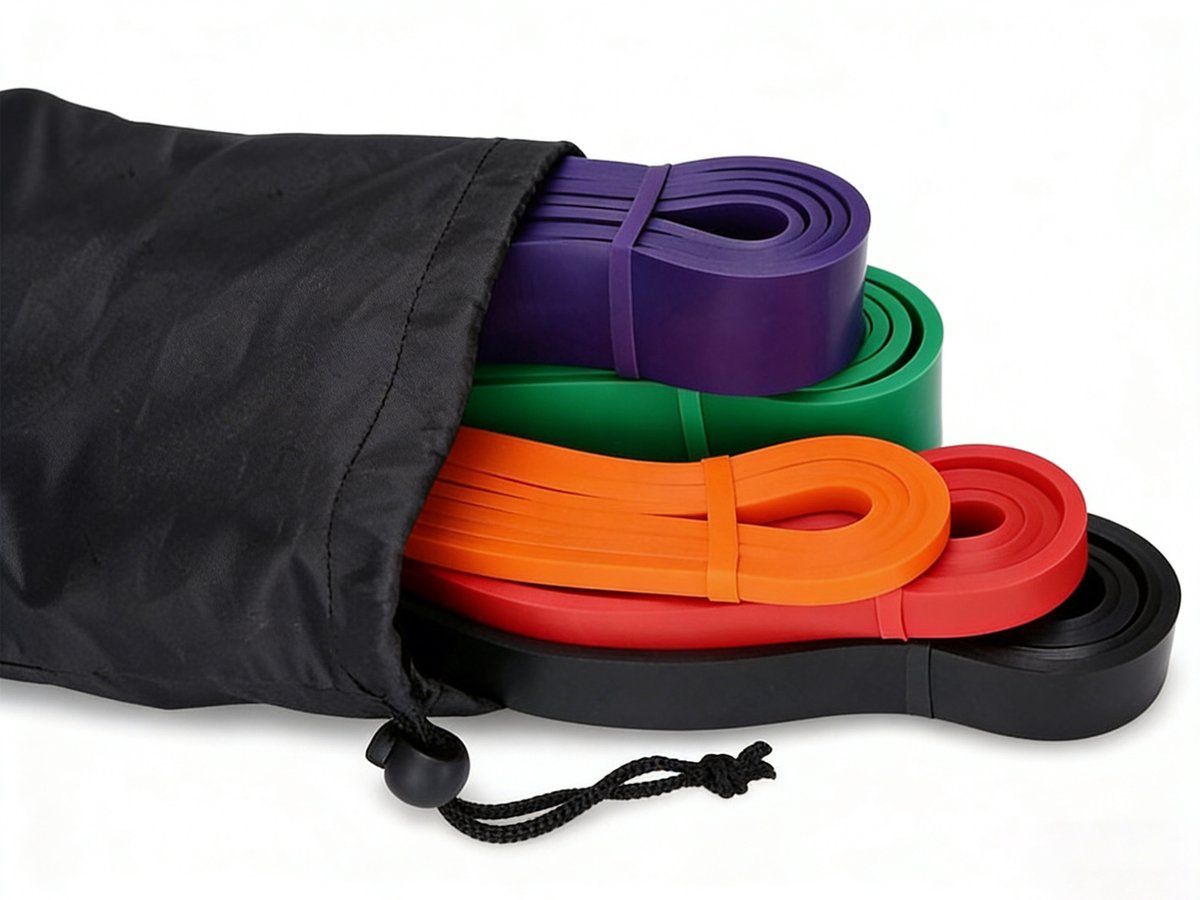 Resistance Bands - Pull-up Bands - Training Bands - Fitness Bands - Set of 5 Bands - 5 Different Resistances - Set for Training, Fitness, Exercises, and Physical Therapy for Men and Women - Includes Carrying Bag