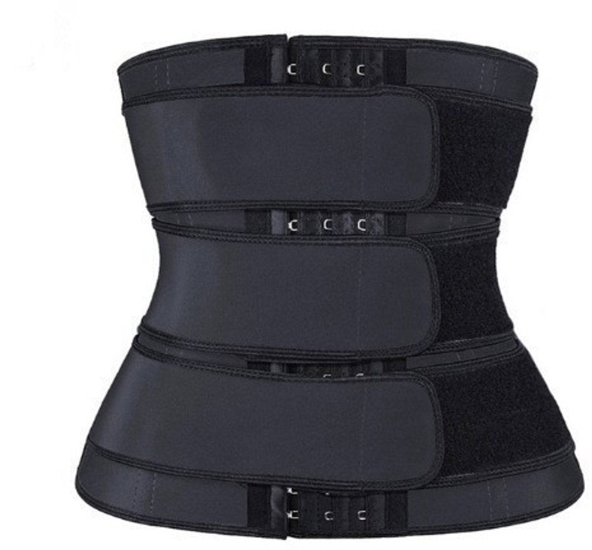 Women Sweat Reducer Training Belt - Sweatband - Waist Trainer - Slimming Belly Band - 3-Row Closure & Breathable Material - Extended Sizes (S to 6XL) - Black, 4XL