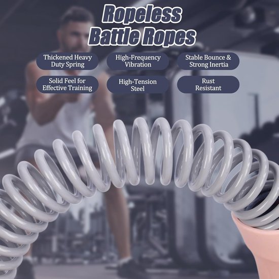 2-Pack Cordless Battle Ropes - Battle Rope - Fitness Rope - Soft Grip - For Home Gym & HIIT - Portable Arm and Core Trainer - Pink