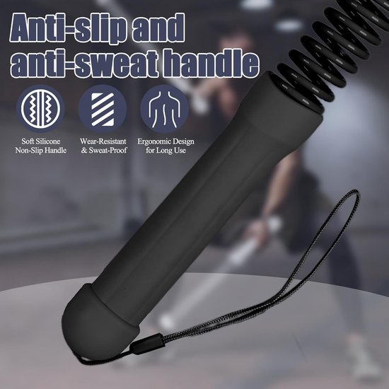 2-Pack Cordless Battle Ropes - Battle Rope - Fitness Rope - Soft Grip - For Home Gym & HIIT - Portable Arm and Core Trainer - Black