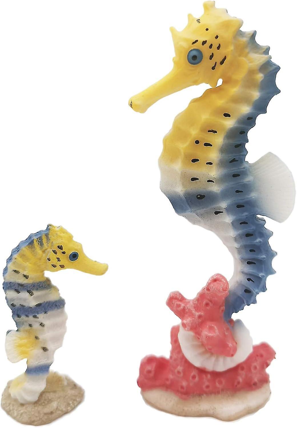 Aquarium Seahorse Decoration Resin Seahorse Statue Ornament Aquarium - 2 Pieces