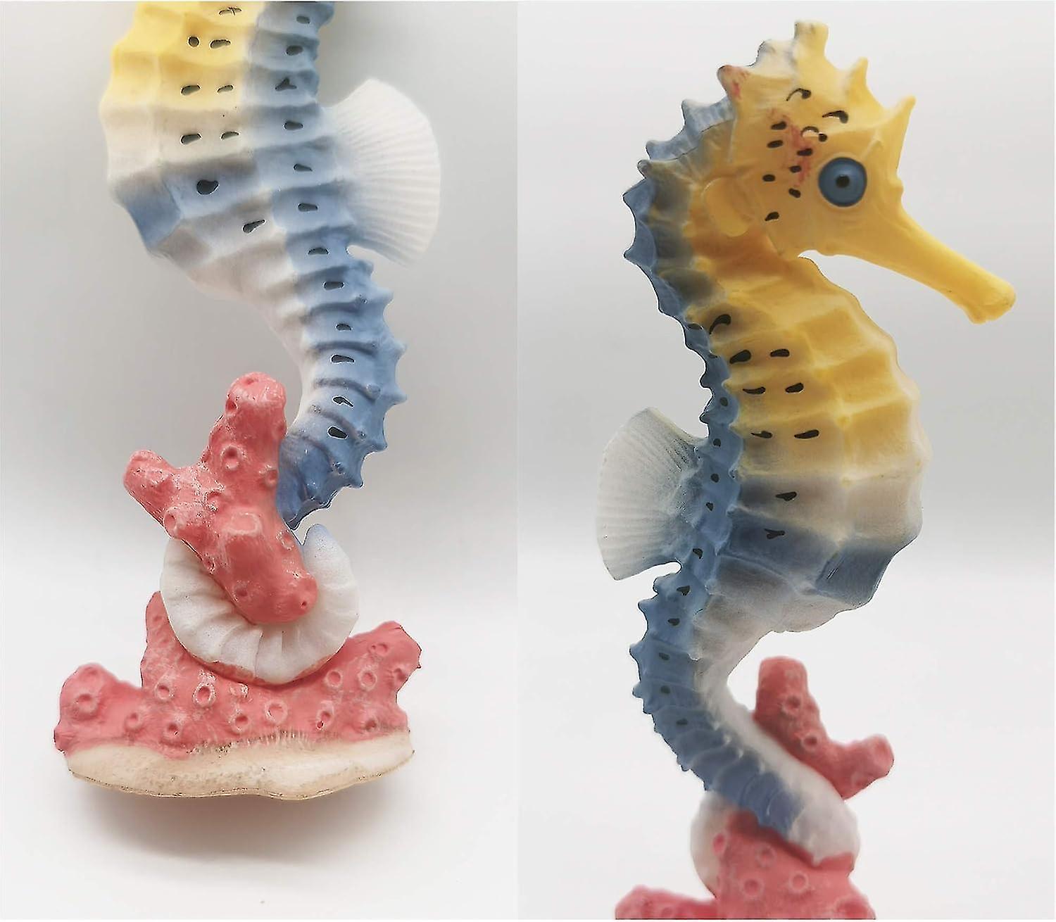 Aquarium Seahorse Decoration Resin Seahorse Statue Ornament Aquarium - 2 Pieces