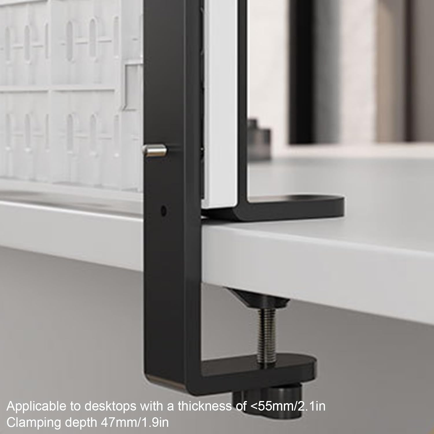 CARLA HOME Desk Pegboard Organizer Kit  with Hooks, Tray & Mount Ideal for Office, Gaming Setup & Home Workspace Organization (White)