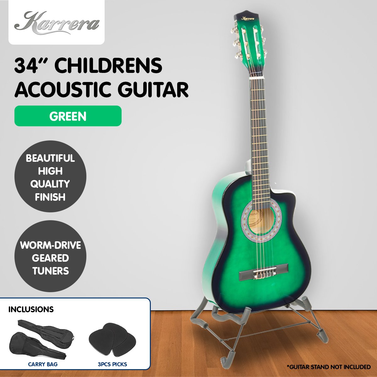 Childrens Acoustic Guitar Kids - Green