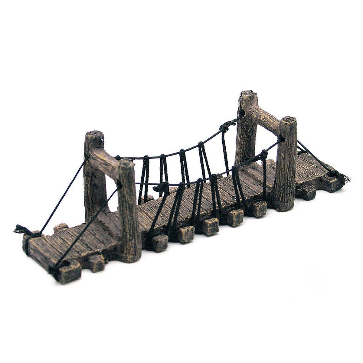 Resin Bridge Aquarium Decoration Fish Tank Accessories Shrimp Tortoise Climbing - Suspension Bridge-L