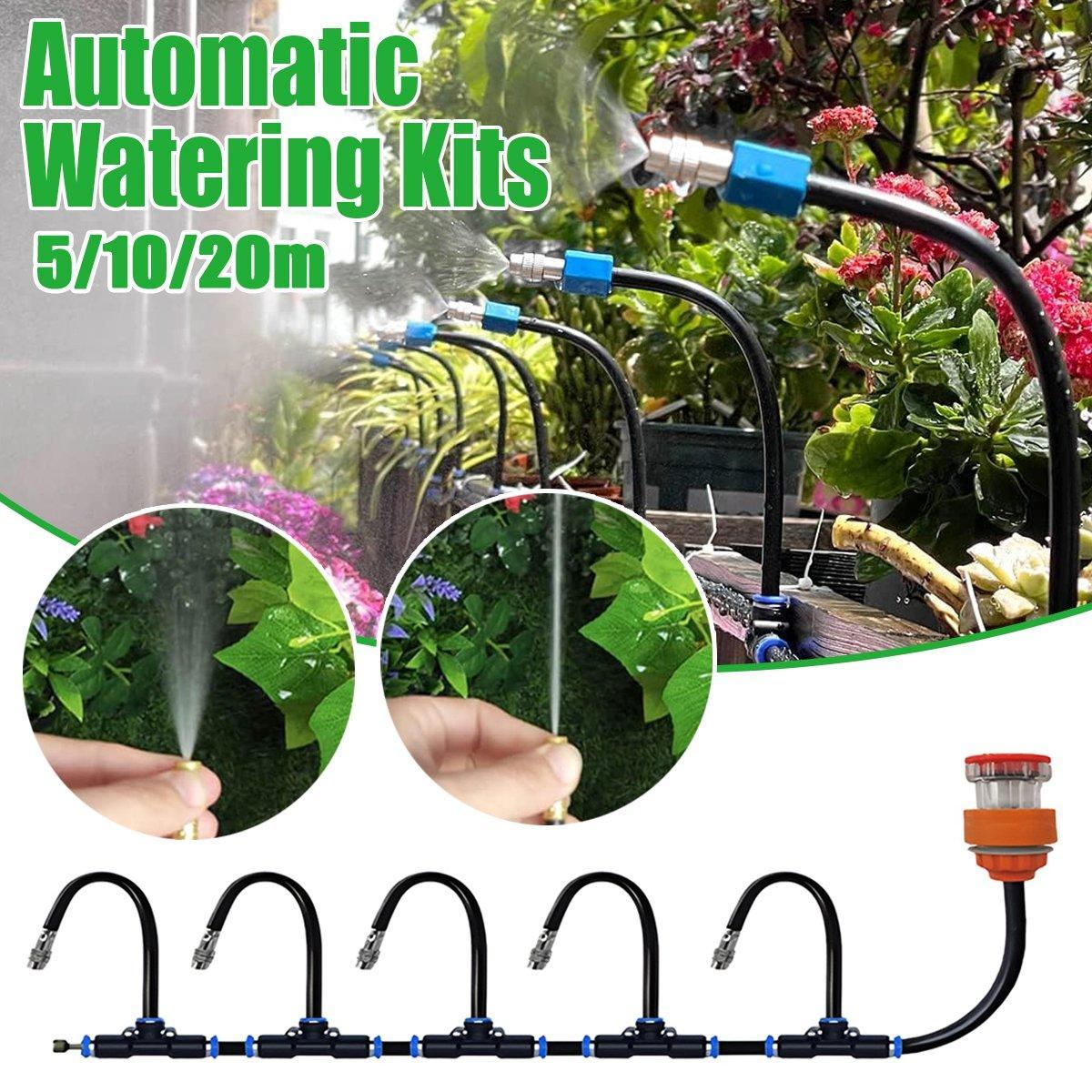 5M 10M 20M Garden Watering System Adjustable Spray Irrigation Hose Sprinkler - 20m