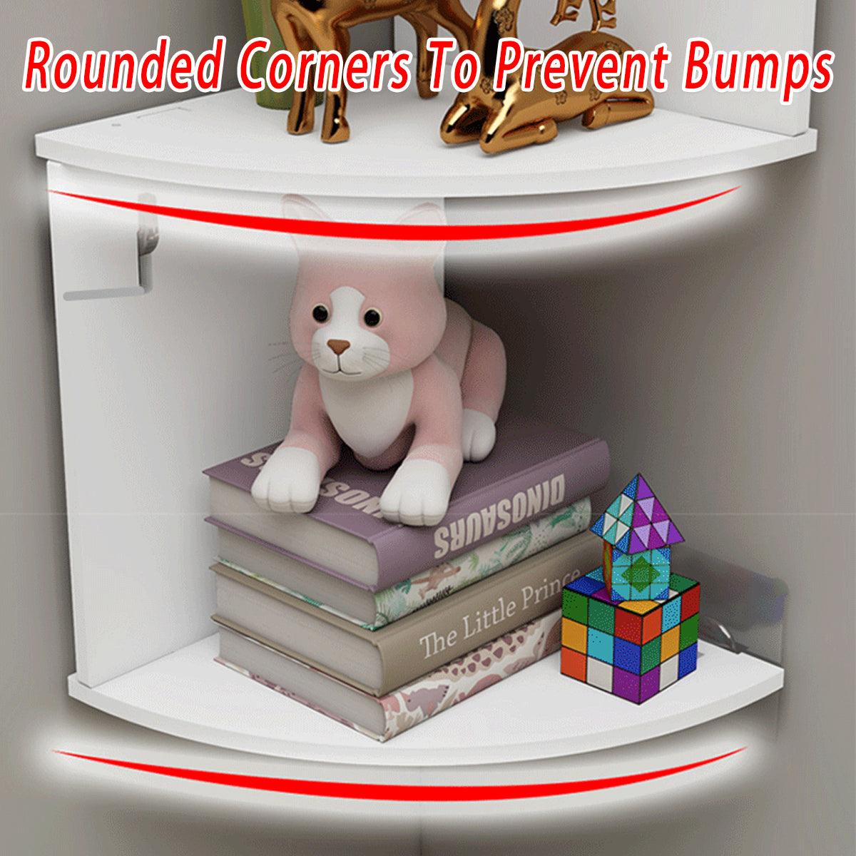 7 Tier Wall Mounted Corner Shelf Triangle Storage Rack Space Saving Organizer