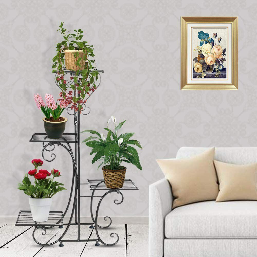 4-Tier Heavy Duty Plant Potted Stand Flower Planters Display Rack Outdoor Indoor