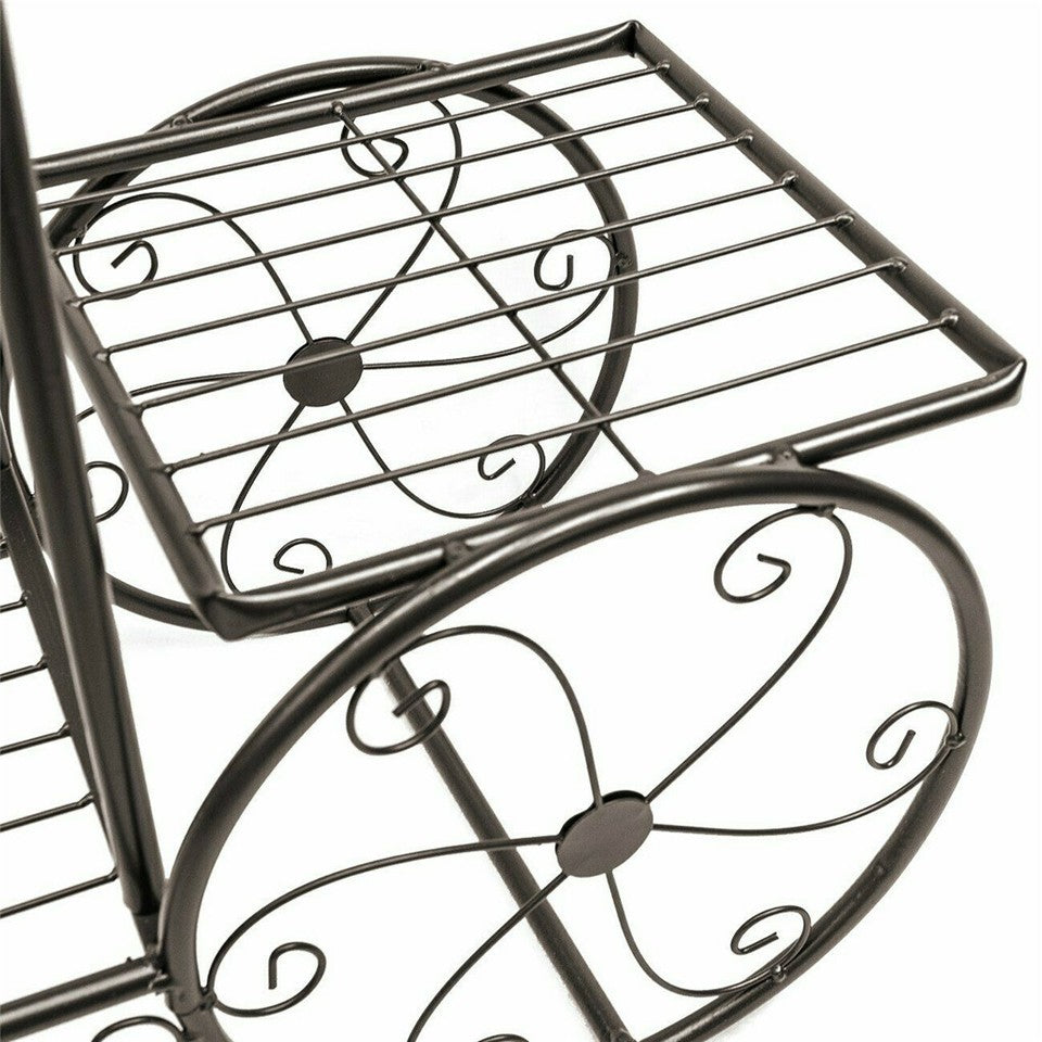 6 Tiers Garden Cart Stand & Flower Pot Plant Holder Display Rack Parisian Style