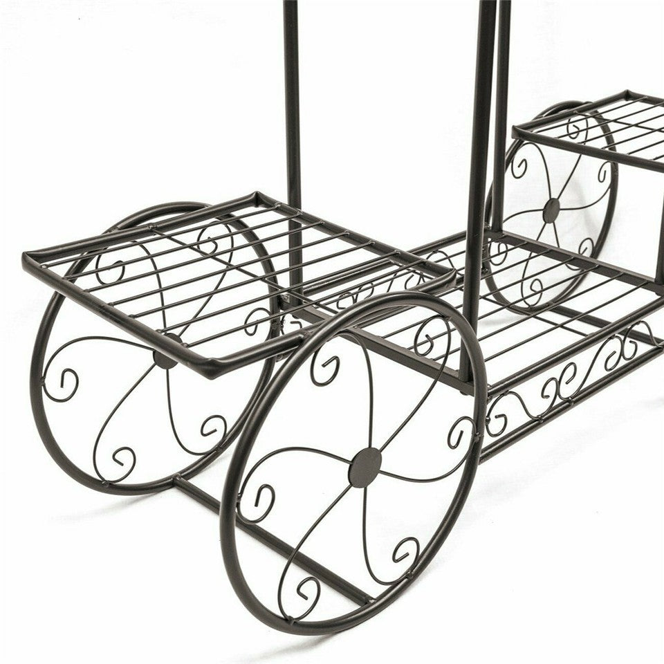 6 Tiers Garden Cart Stand & Flower Pot Plant Holder Display Rack Parisian Style