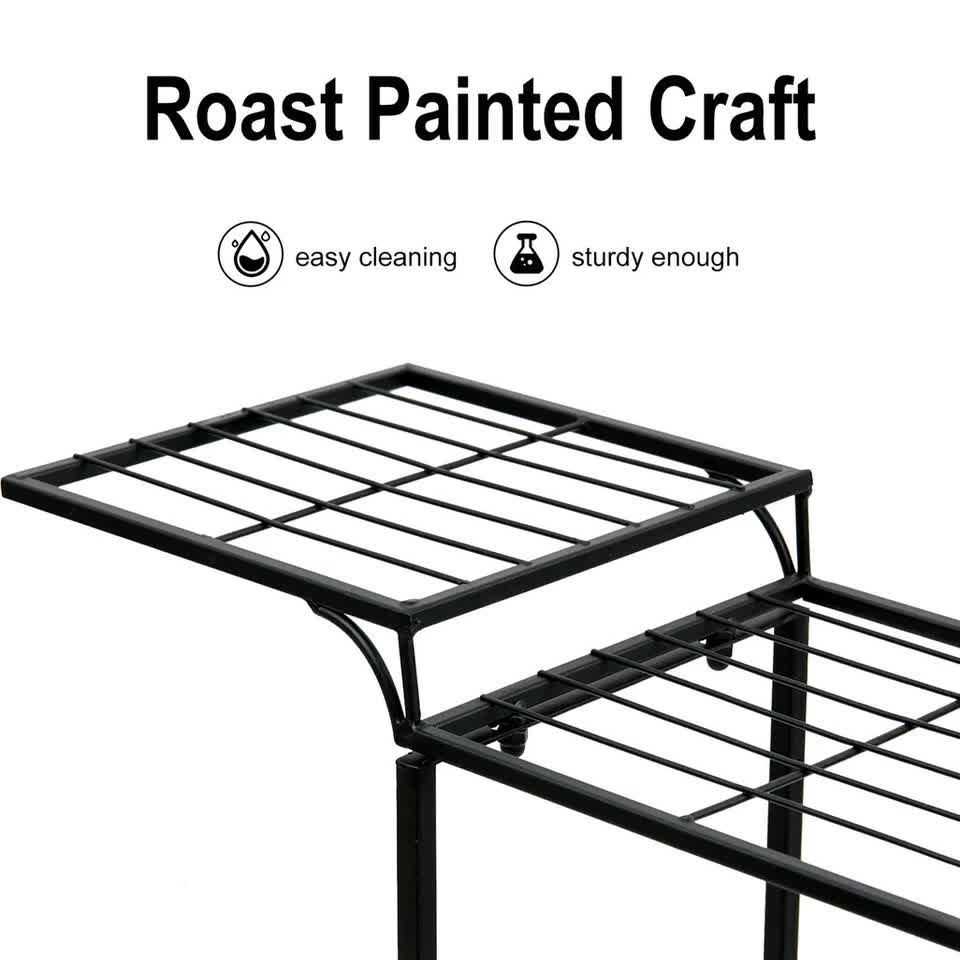 6 Tiers Garden Cart Stand & Flower Pot Plant Holder Display Rack Parisian Style