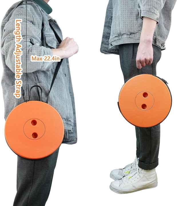 Rainbow Color Stitching Cyan Portable Outdoor Telescopic Folding Stool with 100 Weight-Bearing Buckles, Lightweight and Compact Design, Perfect for Fishing, Camping, and Travel