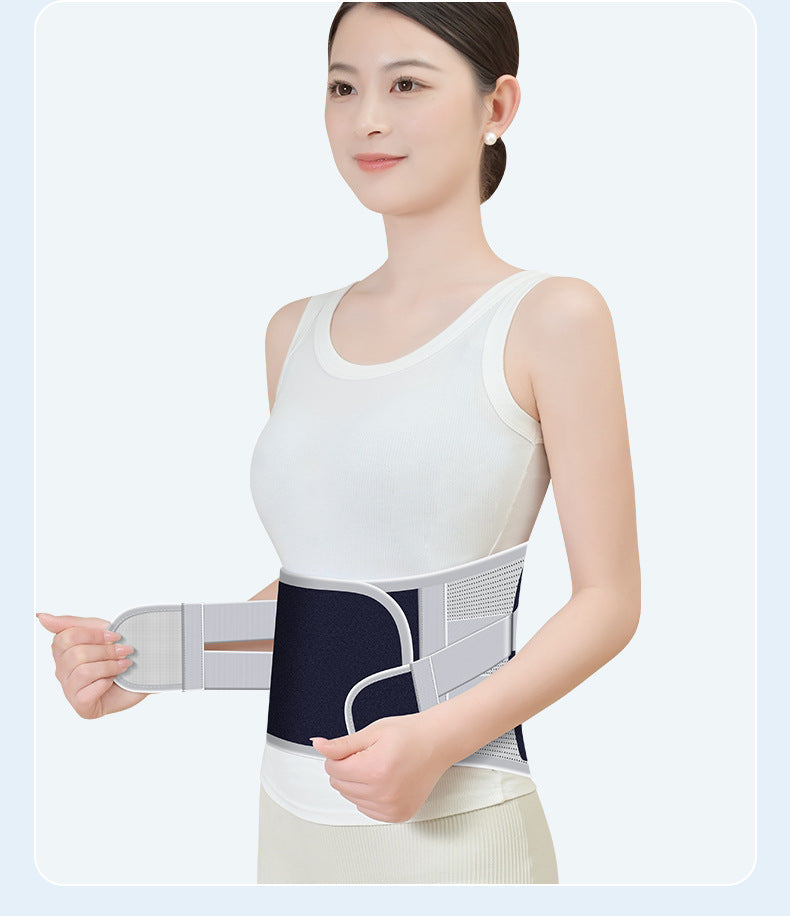 Size M Grey Wide Breathable Lumbar Support Belt  – Adjustable Back Brace for Pain Relief & Posture Correction