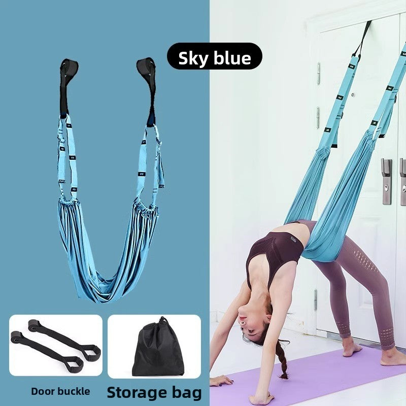 Blue Aerial Yoga Door Hanging Strap for Home Workouts Adjustable Stretch Band for Backbend Inversion and Flexibility Premium Standard Fit for Local Enthusiasts