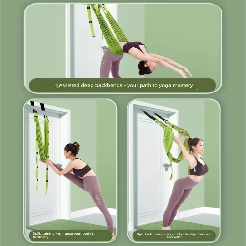 Blue Aerial Yoga Door Hanging Strap for Home Workouts Adjustable Stretch Band for Backbend Inversion and Flexibility Premium Standard Fit for Local Enthusiasts