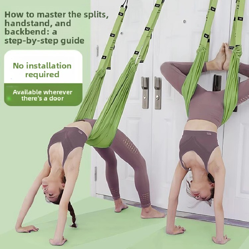 Blue Aerial Yoga Door Hanging Strap for Home Workouts Adjustable Stretch Band for Backbend Inversion and Flexibility Premium Standard Fit for Local Enthusiasts